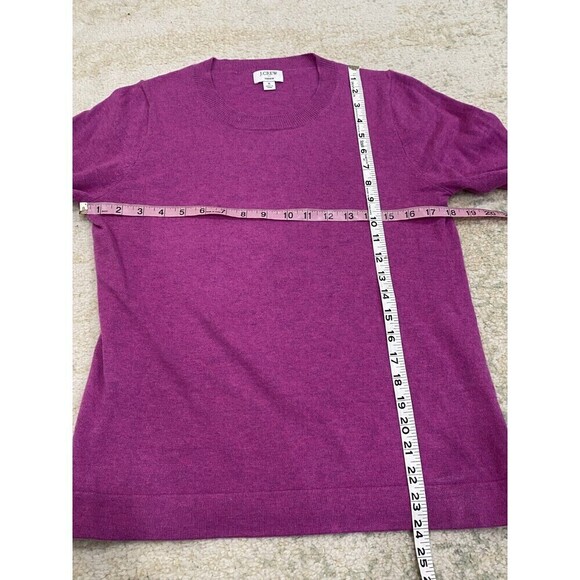 J Crew Sweater Women Small Teddie Long Sleeve Crew Neck Wool Cotton Blend Purple - Picture 5 of 6